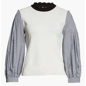 Veronica Beard Roy Mixed Media Sweater